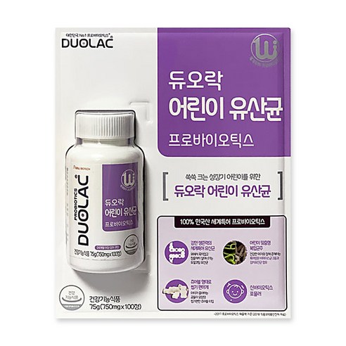 듀오락 키즈 유산균 750mg*100정, 100정, 1개