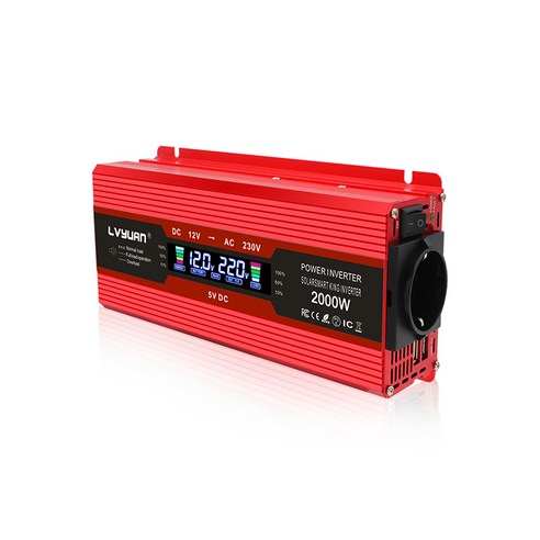 한국형 콘센트 순수정현파 차량용 인버터 12V & 24V 지속출력 1200W 최대출력 2000W, 1개