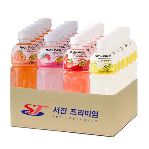 (서진프리미엄) 모구모구 4종혼합(복숭아+리치+딸기+레몬) 320mlx24ea, 24개, 320ml