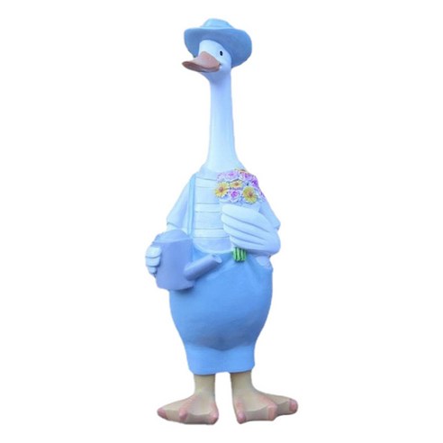 오리 동상 수지 조각 입상 동물 장식 서있는 미니어처 가정 정원, 암컷 오리