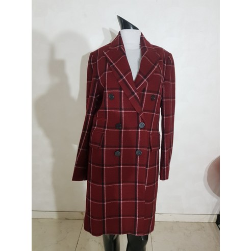 [중*고] 럭키슈에뜨 체크 패턴 코트 55 (NB10914)