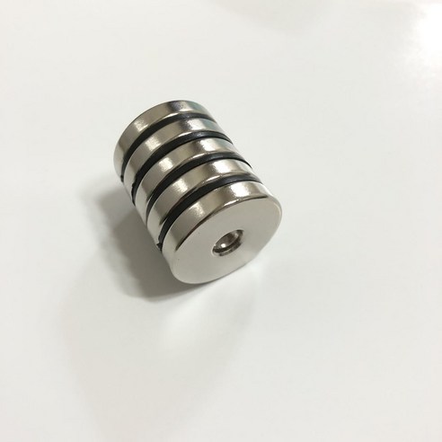 [제이스마그네트] D25x5t 네오디움 원형사라자석, 5p세트 25x5(6.5x4.2)