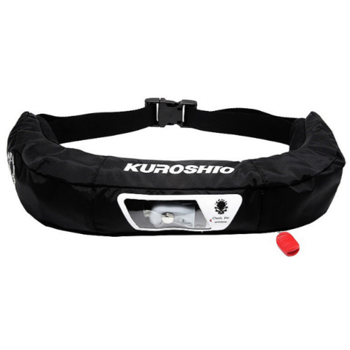 검은 파도를 가르며, 안전과 스타일을 겸비하다: 쿠로시오 W01 블랙 팽창식 구명조끼 리뷰 쿠로시오낚시복