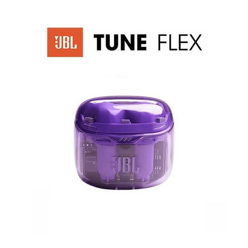 JBL TUNE FLEX 트루 와이어리스 블루투스 헤드폰 ANC 땀 방지 이어버드 싱글 헤드셋 반투명 인이어 이어폰 정품, 보라색