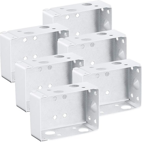 Retemporel 6 조각 블라인드 브래킷 로우 프로파일 박스 장착 화이트 컬러 창 헤드 레일 나사 포함, 하얀