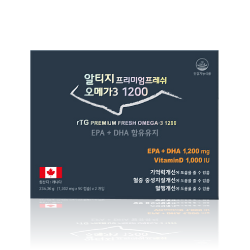 고려제약 프리미엄프레쉬 알티지오메가3 1200, 90정, 2개
