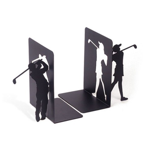 북엔드 골퍼 북엔드-블랙 MAN / WOMAN(1SET) 책거치대 MB-139_918499EA, 쿠팡 본상품선택