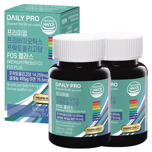 데일리프로 프리미엄 프리바이오틱스 프락토올리고당 FOS 플러스, 60정, 2개