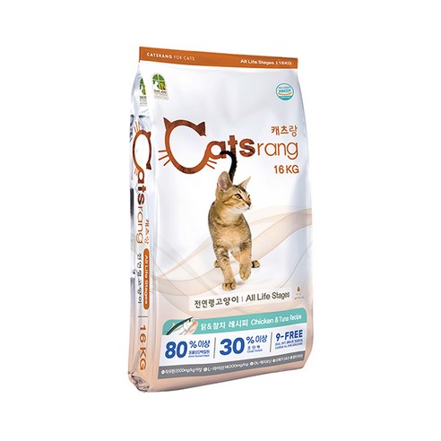  레오나르도 독일 홀리스틱 고양이 사료 키튼, 닭, 2kg, 1개 캐츠랑 전연령 인도어겸용 고양이 건식사료, 16kg, 1개