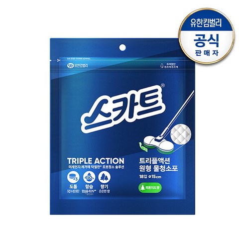 스카트 트리플액션 원형 물청소포 18p, 1개