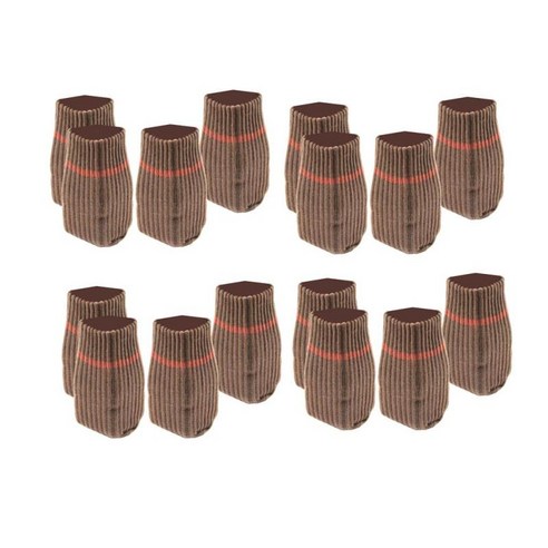 16Pcs 맞춤 직경 6.3 ~ 9.8 인치 가구 피트 모자 커버/니트 의자 양말 바닥 보호대 고탄성, 브라운, 설명, 설명