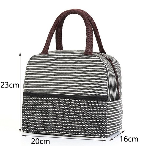 [XIG] 새로운 휴대용 점심 가방 여성을위한 새로운 열 절연 점심 상자 토트 쿨러 핸드백 점심 가방 편리한 상자 토트 식품 가방, {"크기":"하나"}, D-02