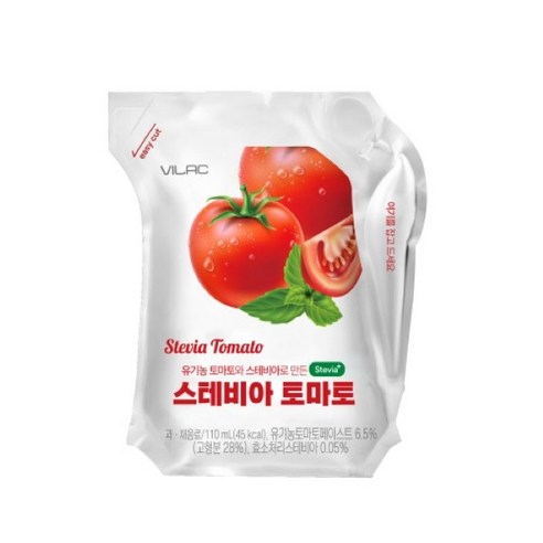 국내최초 임상시험 저당 저칼로리 스테비아 토마토주스, 24개, 110ml