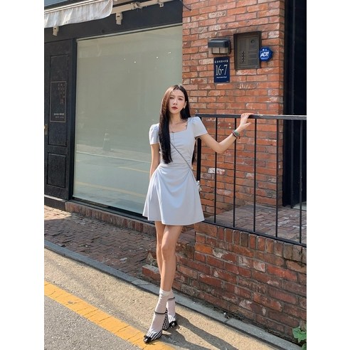 ggpx원피스 원피스 70은 70이 아닙니다 순수한 색상 프랑스 스타일 미니멀리스트 바람 드레스 여성 여름 부드러운 바람 퍼프 슬리브 스퀘어 넥 허리 롱 스커트 Best Top5 ggpx원피스 원피스 70은 70이 아닙니다 순수한 색상 프랑스 스타일 미니멀리스트 바람 드레스 여성 여름 부드러운 바람 퍼프 슬리브 스퀘어 넥 허리 롱 스커트 Best Top5