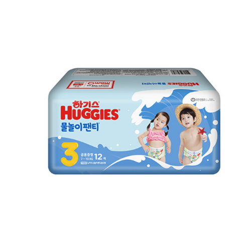 하기스 물놀이 팬티 기저귀 남여공용, 3단계, 12매