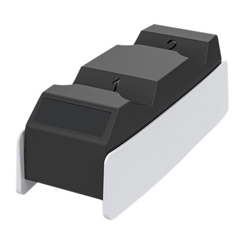 AFBEST PS5용 충전 도크 USB 듀얼 브래킷 게임 패드 충전기는 핸들 지원, 검정, 흰색