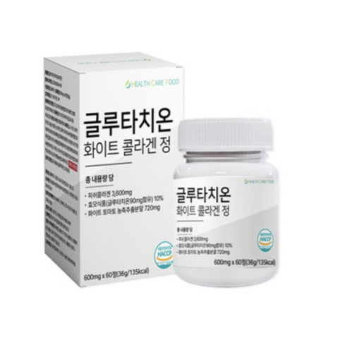 식약청 인증 HACCP 글루타치온 화이트 토마토 콜라겐 정 2개월분 비타민C, 1개, 60정