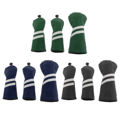 9pcs 골프 헤드 커버 번호 번호 태그가있는 1 3 5 드라이버 우드 헤드 커버, 다색, PU 가죽