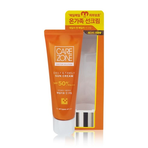 케어존 데일리 앤 패밀리 선케어크림 SPF 50+ PA+++, 80ml, 1개