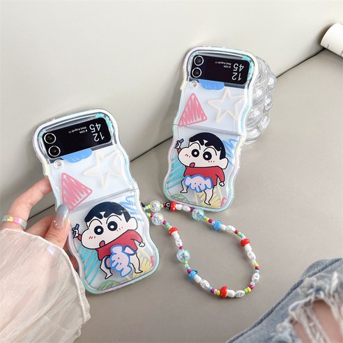 갤럭시 Z 플립 디바이스를 보호하고 개성을 표현하는 귀여운 짱구 스피너 케이스