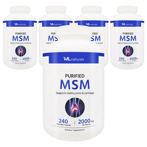 마이라이프내추럴스 퓨리파이드 MSM 2000mg 베지터블 캡슐, 240정, 5개