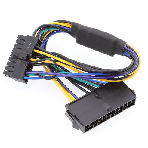 Retemporel PSU ATX 24Pin - 18Pin 어댑터 변환기 HP Z420 Z620 데스크탑 워크스테이션 마더보드 18AWG 30CM용 전원 케이블 코드, 1개, 검은 색