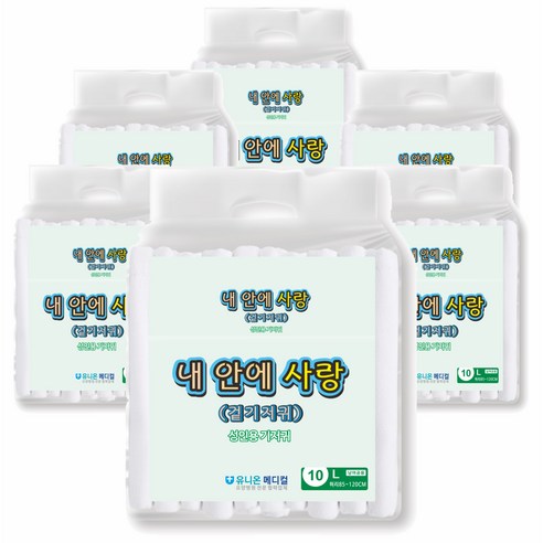 내 안에 사랑 성인용 겉 기저귀 특 대형(L) 60개 큰 체형 70kg 좌우 노인 매직 테이프, 특대형, 10개입, 6개