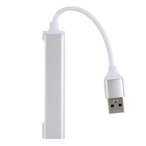 알루미늄 USB 3.0 허브 모바일 HDD 휴대용 플래시 드라이브용 4포트 OTG 분배기 어댑터, 실버, {"사이즈":"12.5x8.5x2cm"}, {"수건소재":"알루미늄 합금"}