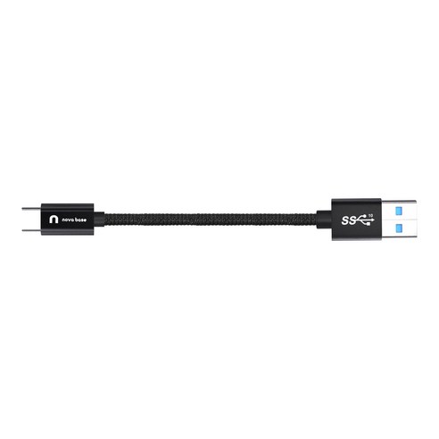 속도빠른 아이폰 카플레이 C타입 케이블 USB3.2 10Gbps, 1개, 블랙, 15cm