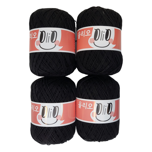 울클럽 모티브 토트백 만들기 DIY 올리오실 4볼세트, 739 리얼블랙
