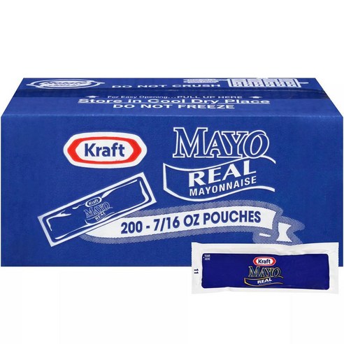 Kraft Real Mayo Mayonnaise Single 크래프트 리얼 마요네스 싱글 파우치 11g 200개입, 1개 kraft크래프트마요네즈&올리브오일저지방마요대용량케이지프리에그 Best Top5