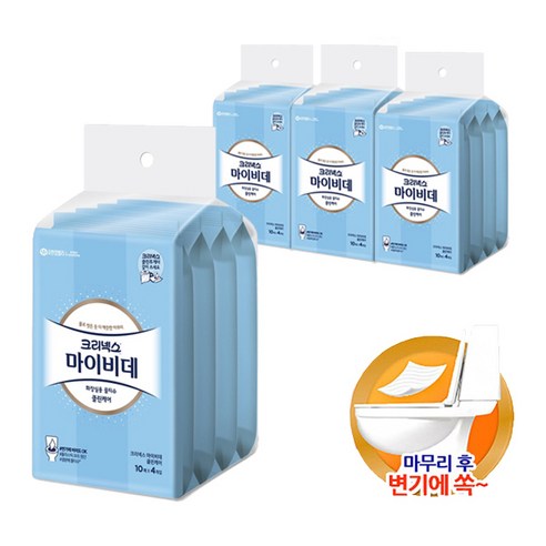 크리넥스 마이비데 화장실용 물티슈 10매 4팩, 휴대용 32매 크리넥스 마이비데 화장실용 물티슈 10매 4팩, 휴대용 32매