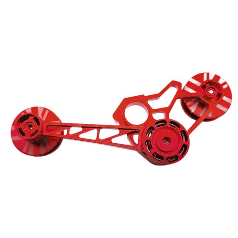 SJSHOP Brompton 자전거 용 체인 텐셔너 풀리 휠 1 2 3 6 속도, 빨간, 알루미늄 합금