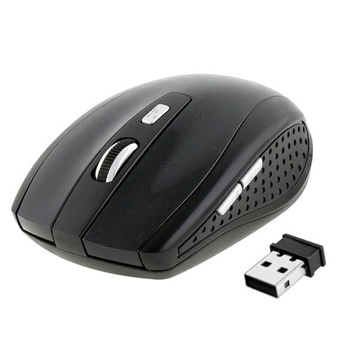 2.4G 슬림 무선 마우스 나노 수신기 저소음 노트북 PC 노트북 컴퓨터 MacBook용 휴대용 모바일 광 마우스 - 블랙, 설명, ABS 플라스틱