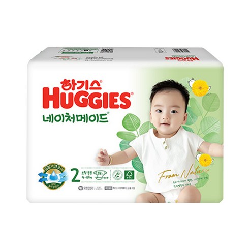 2023 New 하기스 네이처메이드 밴드형기저귀 소형 2단계 남여공용 58p, 1팩