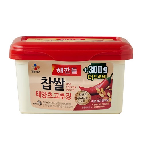 해찬들 찹쌀 태양초 고추장, 1개, 1.8kg, 1개