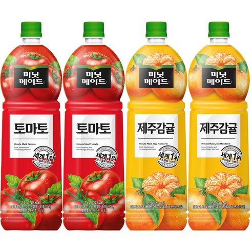 토마토주스 [오늘쇼핑]미닛메이드 토마토 1.5L 2개+제주감귤 1.5L 2개 / 총 4개, 1세트 Best Top3