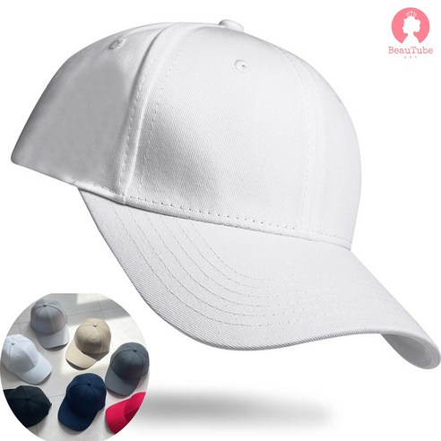 뷰튜브 노멀 빅 사이즈 커플 모자 대두 볼캡, 화이트