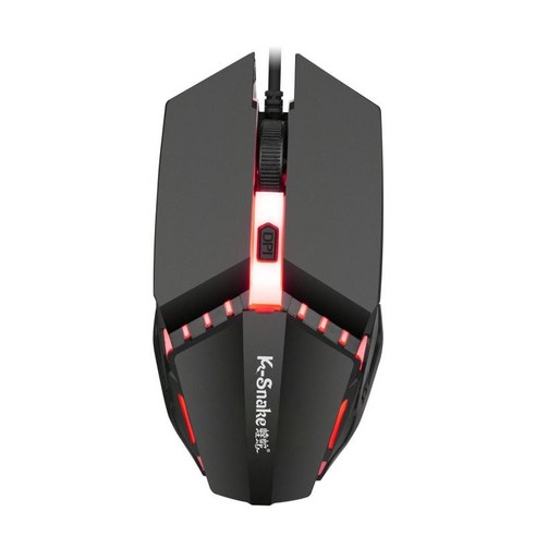RGB 게임용 마우스 유선 멋진 디자인의 노트북용 마우스 Windows PC 게이머를 위한 최대 2400 DPI의 RGB 모드를, 검은 색, 13.6x7.2x4.2cm, ABS