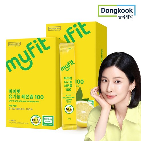 동국제약 마이핏 이보영 100% 유기농 레몬즙 NFC 원액 스틱, 28개, 20g
