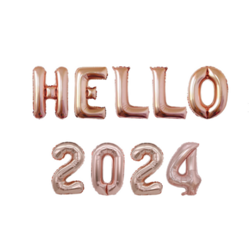 파티보그 2024 새해파티 해피뉴이어 헬로우 풍선, Hello, 1개, 로즈골드