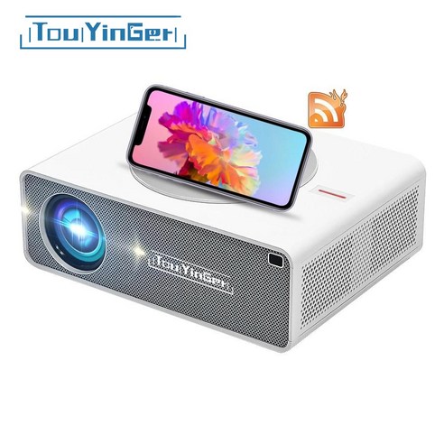 Touyinger Q10 빔프로젝터 FHD 홈시어터 LED 4K 고화질 스마트TV 가정용프로젝터 미팅용, 무선미러링, 화이트, Q10A