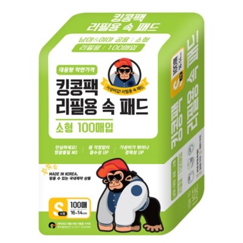 킹콩팩 리필용 속 패드 100p, 소형, 1개