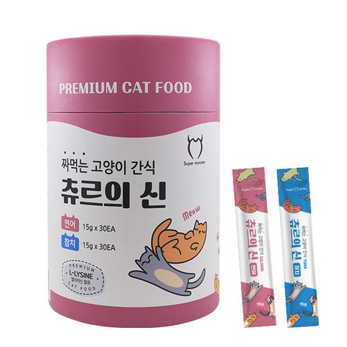 고양이 츄르 짜먹는 고양이 간식 츄르의신, 120p, 15g, 참치+연어+치킨