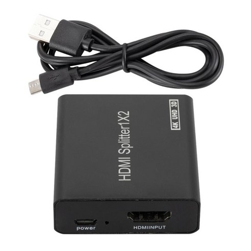 컴퓨터 HDTV 2 포트 박스용 4K HDMI 분배기 1x2 3D UHD HDMI 스위처, 검은 색, 5.5x4.7x1.5cm, 철 플라스틱