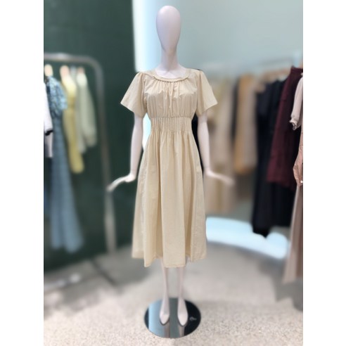 듀엘원피스 듀엘원피스 (정품) 듀엘 DEWL 휴양지 원피스 스트라이프 롱 2023 듀엘 라운드넥허리밴딩반팔원피스 L232PSE066(1893375)