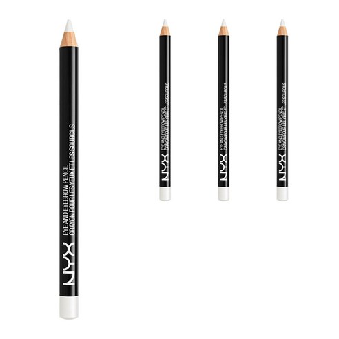 엔와이엑스 NYX 아이 앤 아이브로우 펜슬, White Pearl, 4개