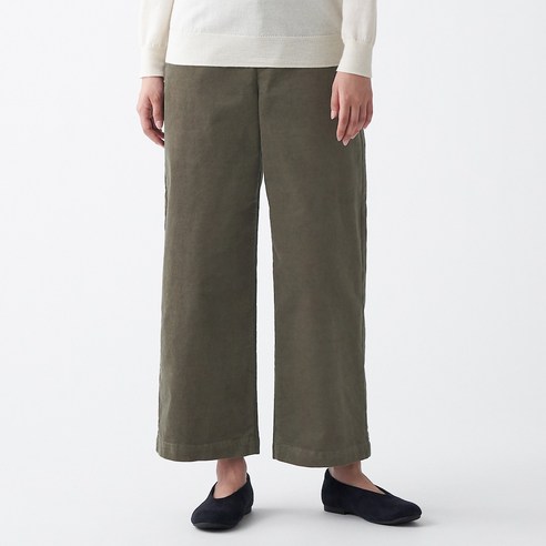 무인양품 MUJI 여성 스트레치 코듀로이 와이드 팬츠 BEE02A0A