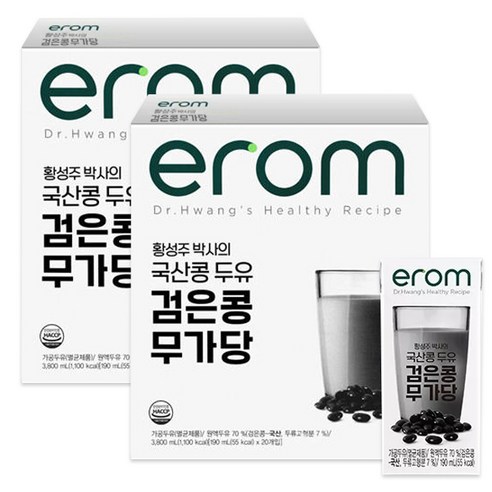 [이롬황성주]검은콩 무가당두유 190ml, 80개