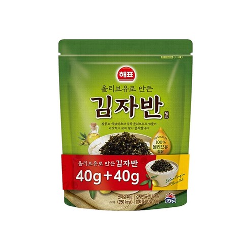 해표압착올리브유 해표 100% 압착 올리브유로 만든 자반김 40g + 40g, 4개 Best Top5